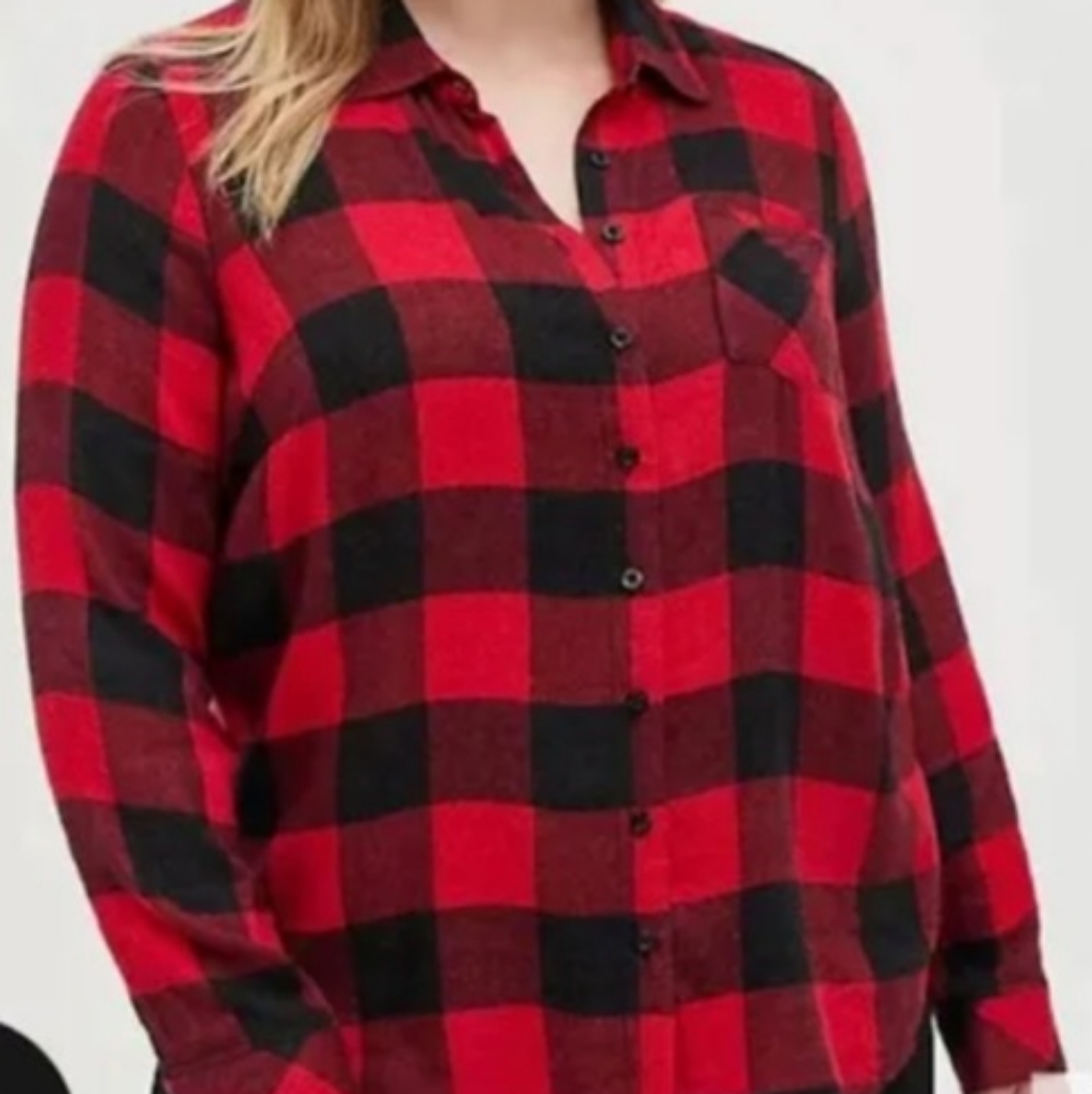 Button Down Red/Black Flannel